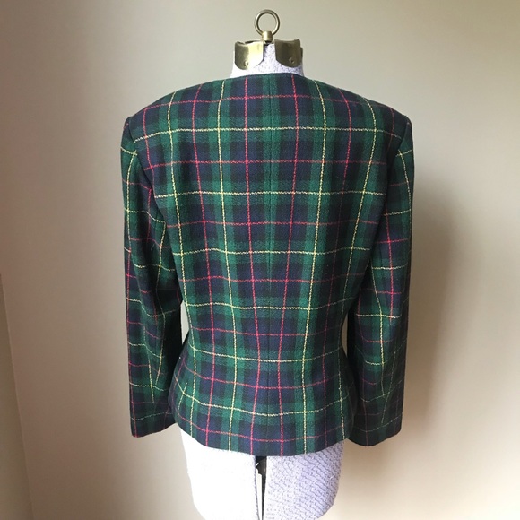Vtg 80s 90s plaid blazer sz 10 Clueless prep - Picture 2 of 5